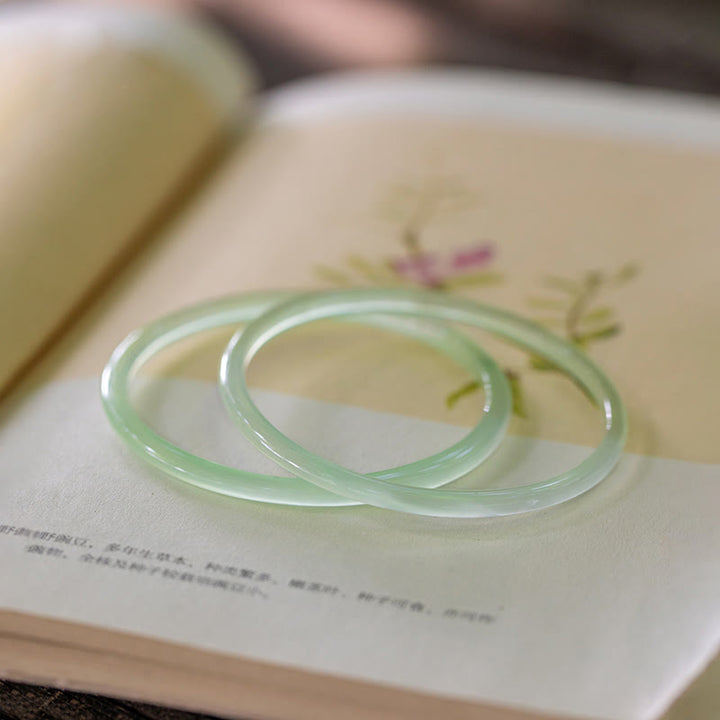 Brazalete con Buddha Stones, calcedonia verde natural, fuerza y ​​coraje - image 0