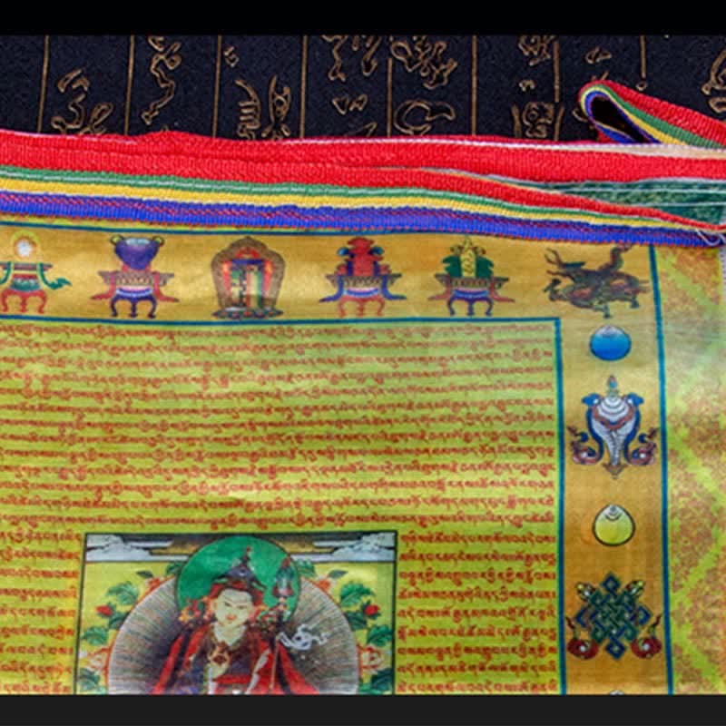 Bandera tibetana de oración al aire libre, 5 colores, caballo de viento, Buda, Tara, escrituras curativas, auspiciosas