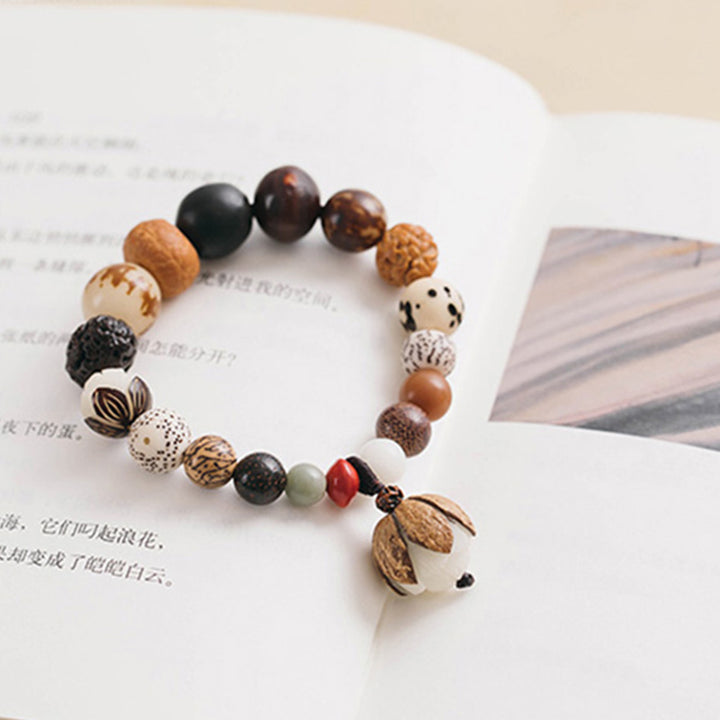Pulsera Mala de muñeca de la paz de la sabiduría del loto de la semilla de Bodhi