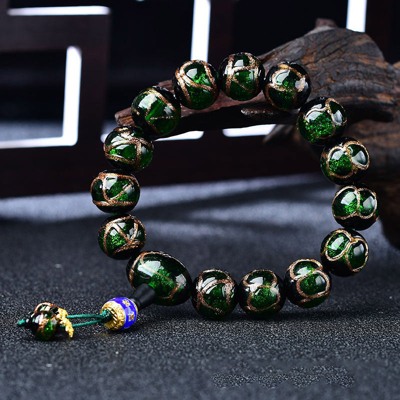 Pulsera curativa de ágata de vena de dragón tibetano